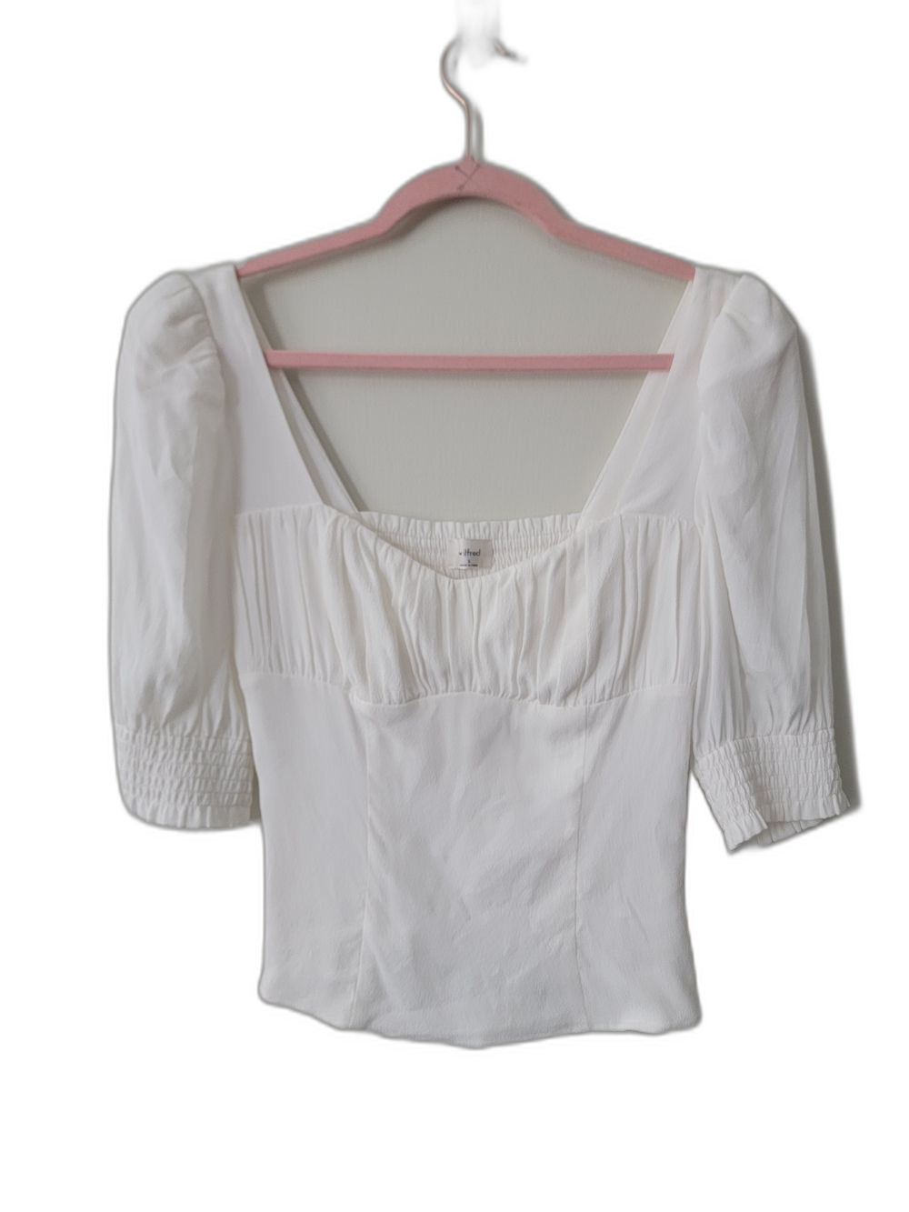 Wilfred Square Neck Puff Sleeve Blouse White Size S